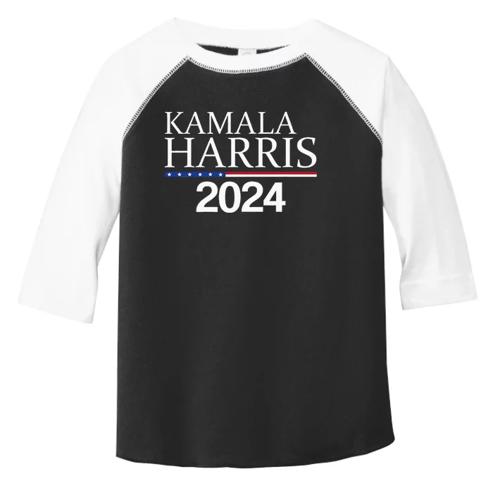 American Flag Logo Kamala Harris 2024 Toddler Fine Jersey T-Shirt