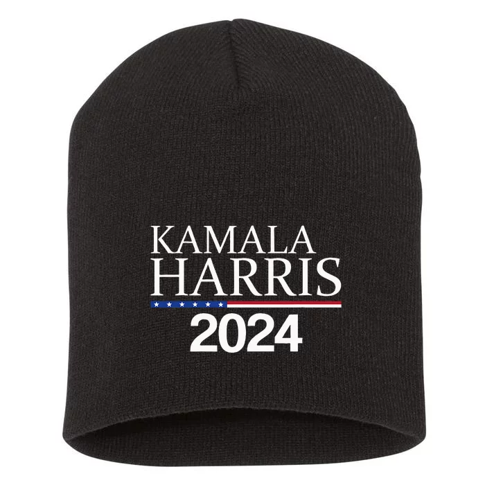 American Flag Logo Kamala Harris 2024 Short Acrylic Beanie