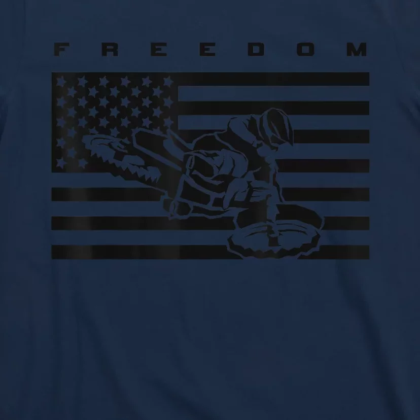 American Flag Motocross Apparel Motocross Dirt Bike T-Shirt