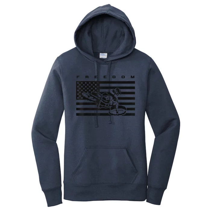 American Flag Motocross Apparel Motocross Dirt Bike Women's Pullover Hoodie