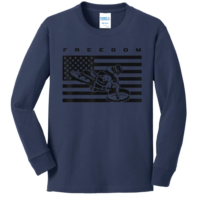 American Flag Motocross Apparel Motocross Dirt Bike Kids Long Sleeve Shirt