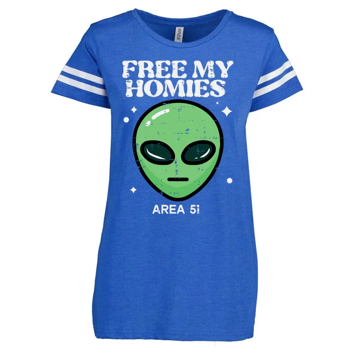 Alien Free My Homies Area 51 Funny Ufo Enza Ladies Jersey Football T-Shirt