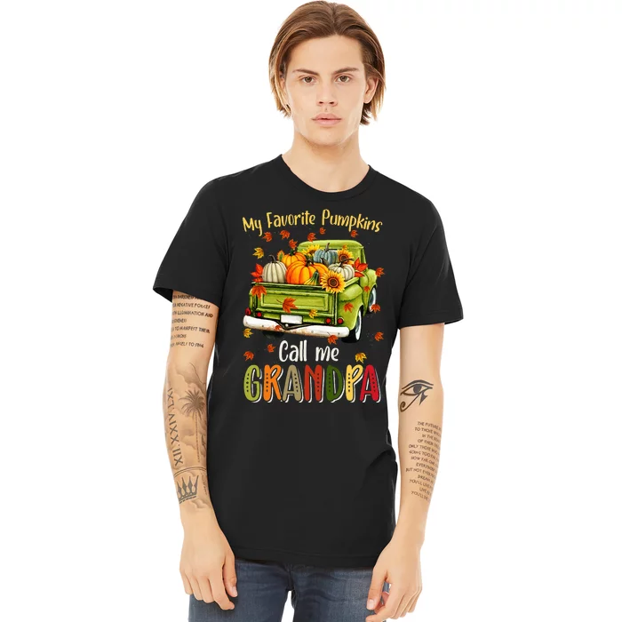 Autumn Fall My Favorite Pumpkin Call Me Grandpa Premium T-Shirt