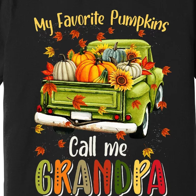 Autumn Fall My Favorite Pumpkin Call Me Grandpa Premium T-Shirt