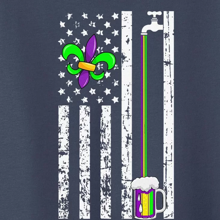 American Flag Mardi Gras Carnival Parade Masquerade Party Toddler T-Shirt