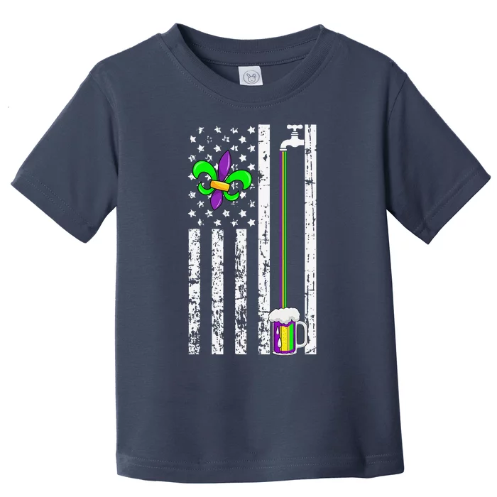 American Flag Mardi Gras Carnival Parade Masquerade Party Toddler T-Shirt