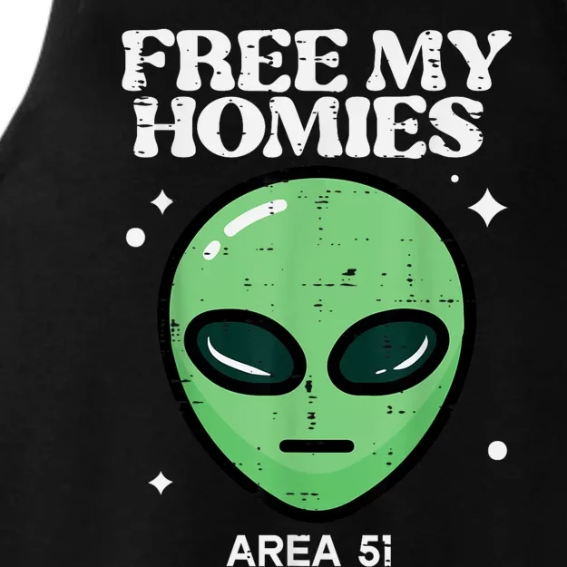 Alien Free My Homies Area 51 Funny Ufo Ladies Tri-Blend Wicking Tank