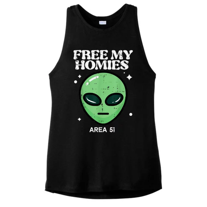 Alien Free My Homies Area 51 Funny Ufo Ladies Tri-Blend Wicking Tank