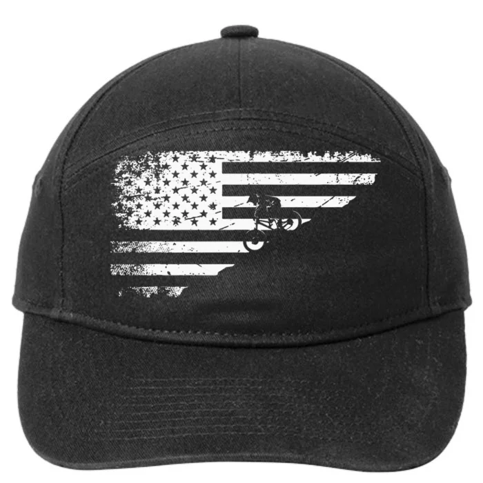 American Flag Mtb Mountain Bike Apparel Mountain Bike 7-Panel Snapback Hat