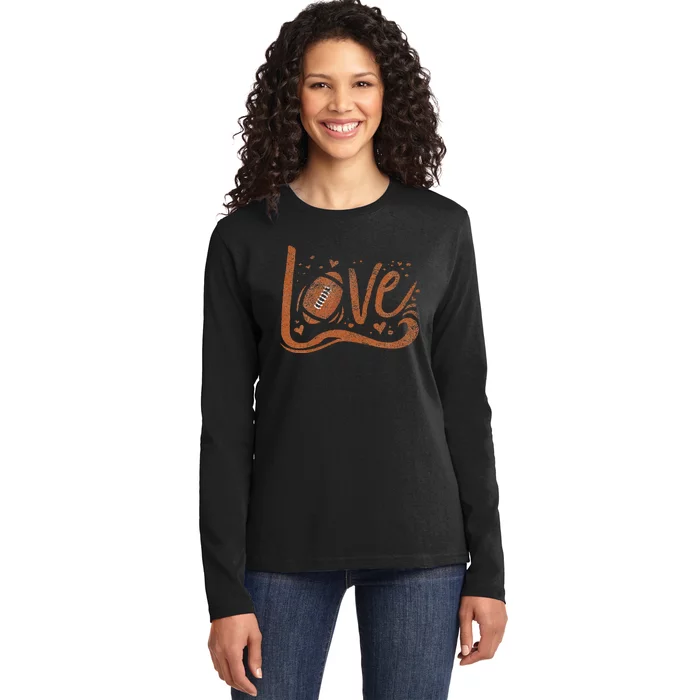 American Football Mom American Football Lover Ladies Long Sleeve Shirt