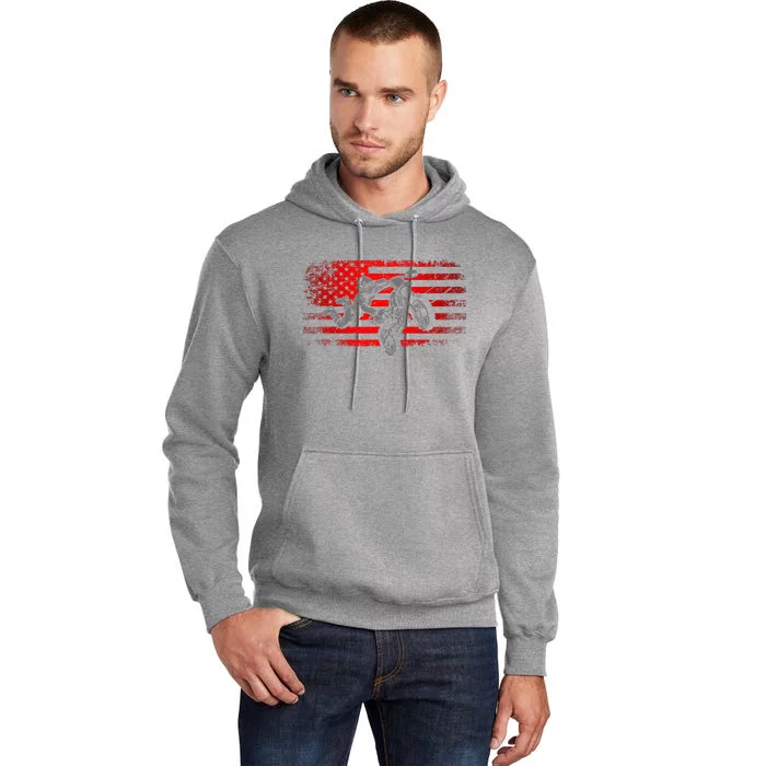 American Flag Motocross Apparel Motocross Dirt Bike Tall Hoodie