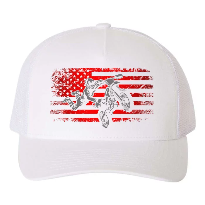 American Flag Motocross Apparel Motocross Dirt Bike Yupoong Adult 5-Panel Trucker Hat