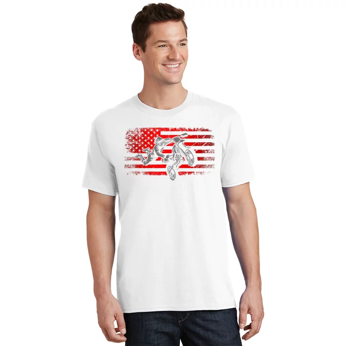 American Flag Motocross Apparel Motocross Dirt Bike T-Shirt