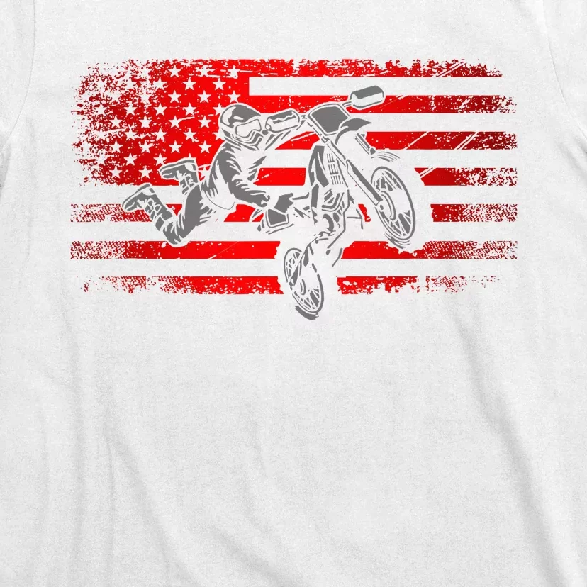 American Flag Motocross Apparel Motocross Dirt Bike T-Shirt