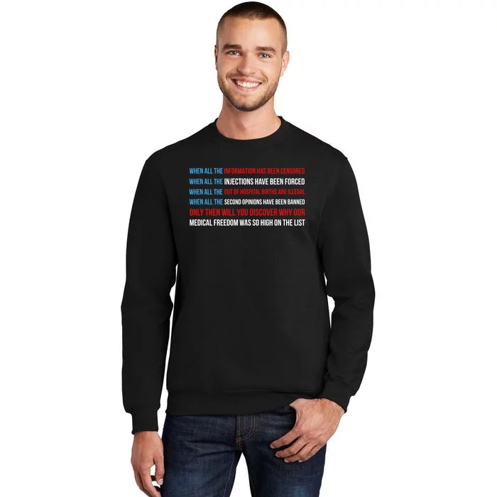 American Flag Medical Freedom No Vaccine Mandates Anticool Giftvax Meaningful Gi Tall Sweatshirt