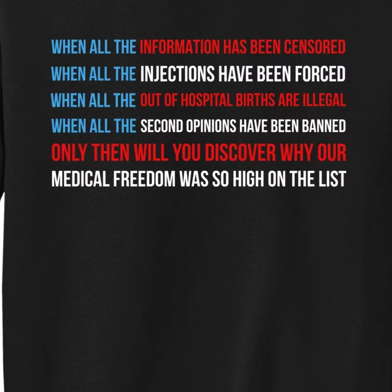 American Flag Medical Freedom No Vaccine Mandates Anticool Giftvax Meaningful Gi Tall Sweatshirt