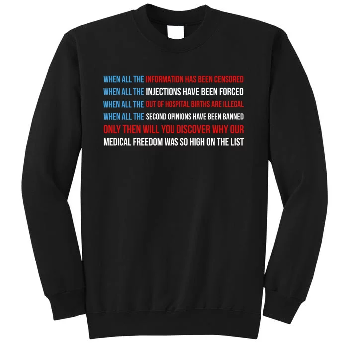 American Flag Medical Freedom No Vaccine Mandates Anticool Giftvax Meaningful Gi Tall Sweatshirt