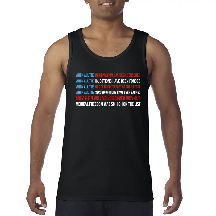 American Flag Medical Freedom No Vaccine Mandates Anticool Giftvax Meaningful Gi Tank Top