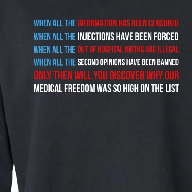 American Flag Medical Freedom No Vaccine Mandates Anticool Giftvax Meaningful Gi Cropped Pullover Crew