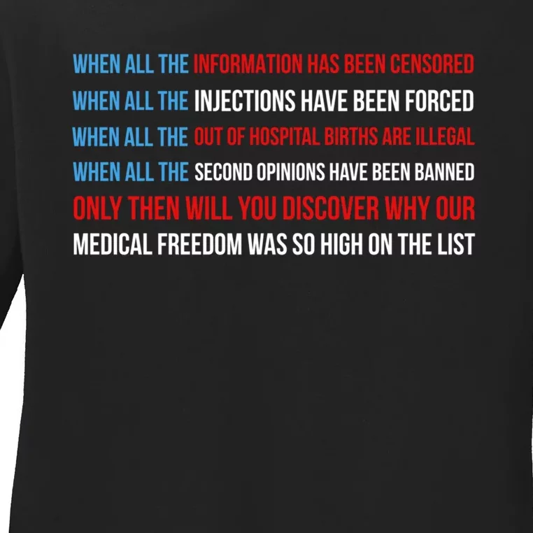 American Flag Medical Freedom No Vaccine Mandates Anticool Giftvax Meaningful Gi Ladies Long Sleeve Shirt