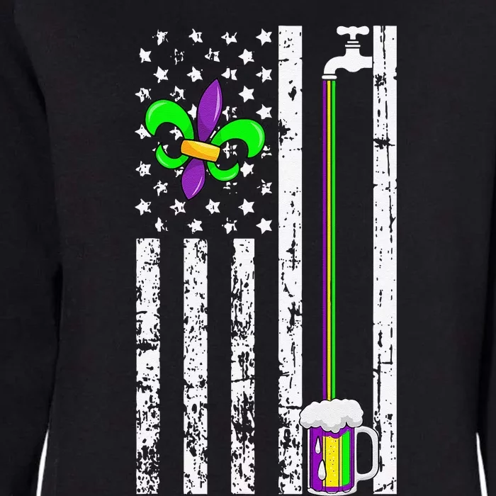 American Flag Mardi Gras Carnival Parade Masquerade Party Womens California Wash Sweatshirt