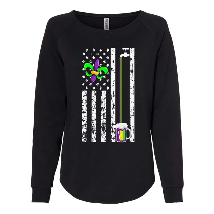 American Flag Mardi Gras Carnival Parade Masquerade Party Womens California Wash Sweatshirt