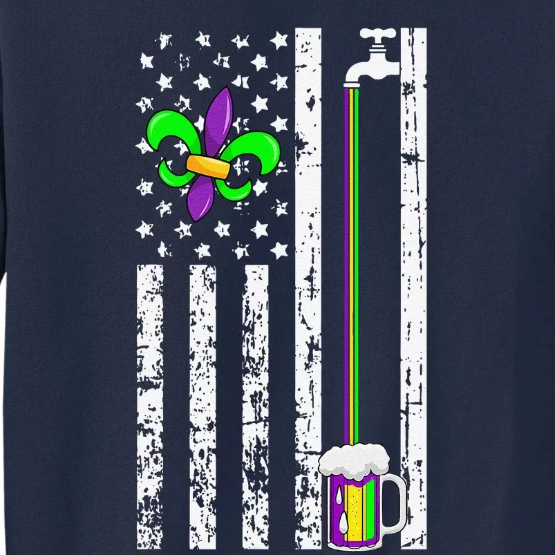 American Flag Mardi Gras Carnival Parade Masquerade Party Tall Sweatshirt