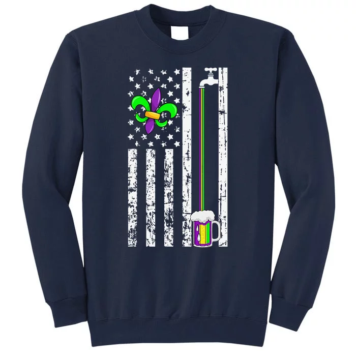 American Flag Mardi Gras Carnival Parade Masquerade Party Tall Sweatshirt