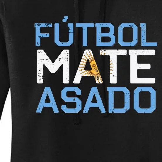 Argentina Futbol Mate Asado Flag Soccer Women's Pullover Hoodie