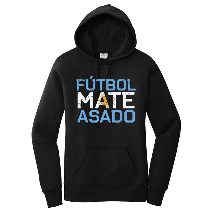 Argentina Futbol Mate Asado Flag Soccer Women's Pullover Hoodie