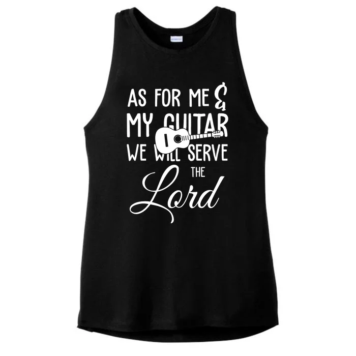 As For Me And My Guitar We Will Serve The Lord Ladies Tri-Blend Wicking Tank