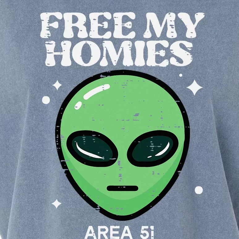 Alien Free My Homies Area 51 Garment-Dyed Women's Muscle Tee