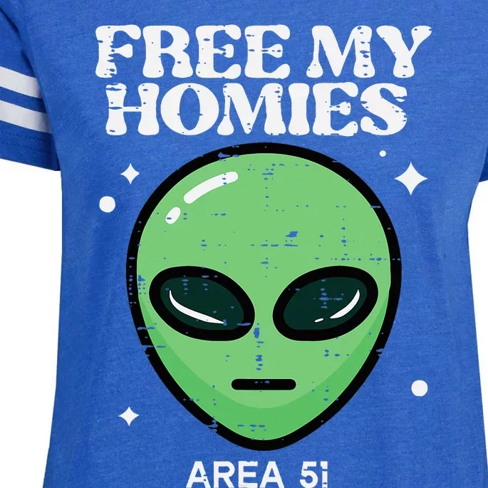 Alien Free My Homies Area 51 Enza Ladies Jersey Football T-Shirt