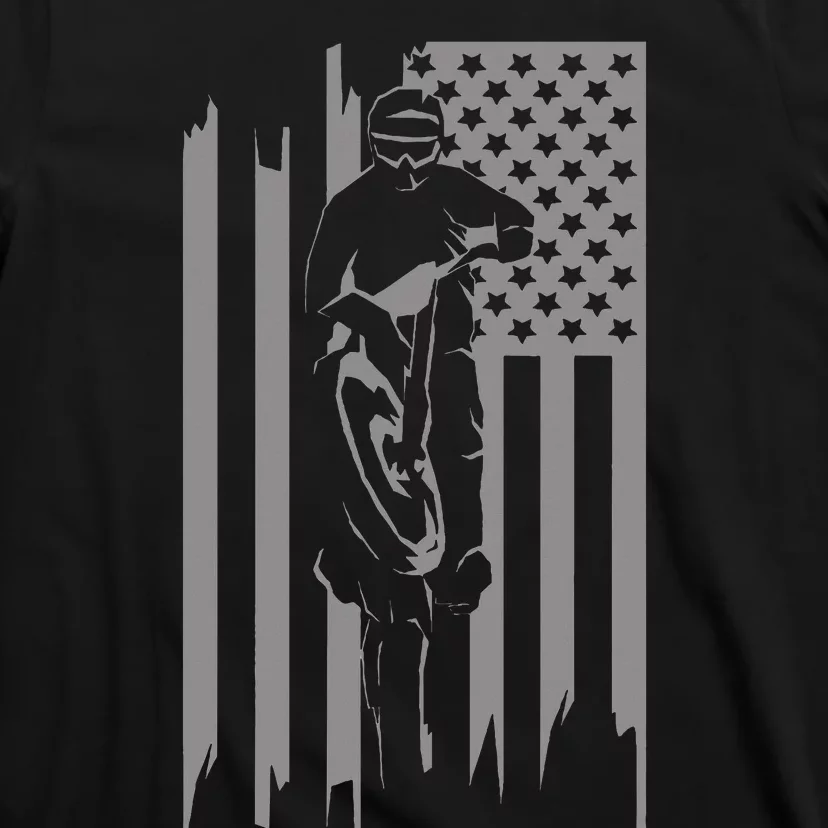 American Flag Motocross Apparel Motocross Dirt Bike T-Shirt