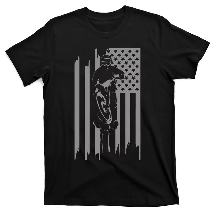 American Flag Motocross Apparel Motocross Dirt Bike T-Shirt