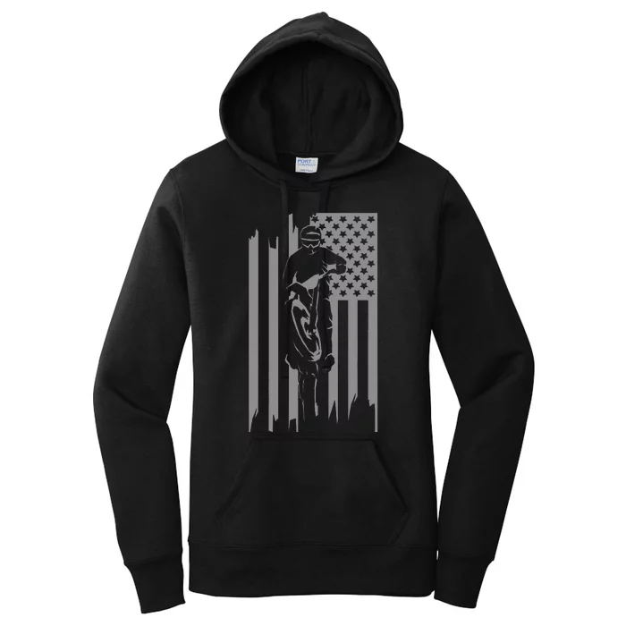 American Flag Motocross Apparel Motocross Dirt Bike Women's Pullover Hoodie