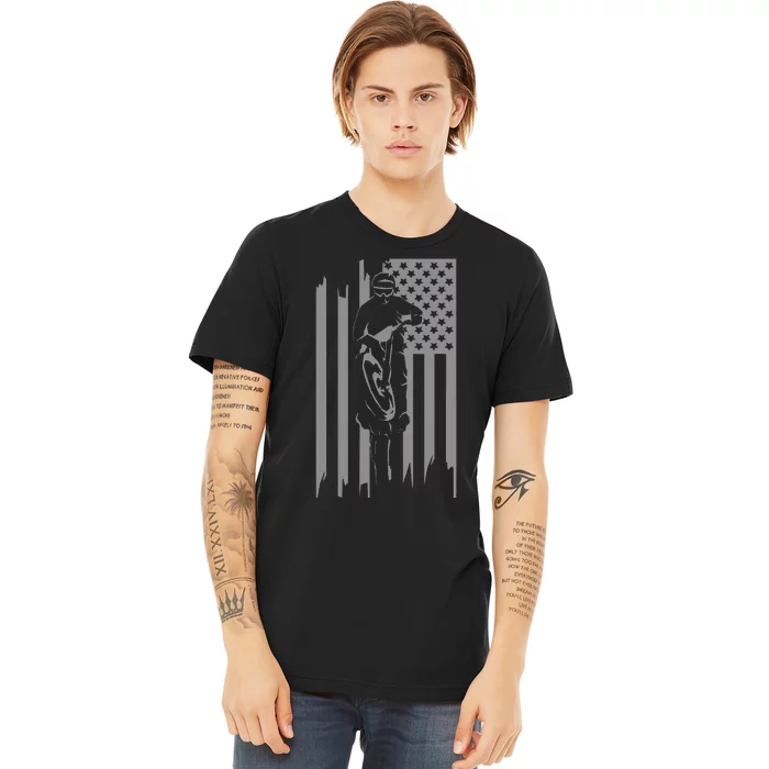 American Flag Motocross Apparel Motocross Dirt Bike Premium T-Shirt