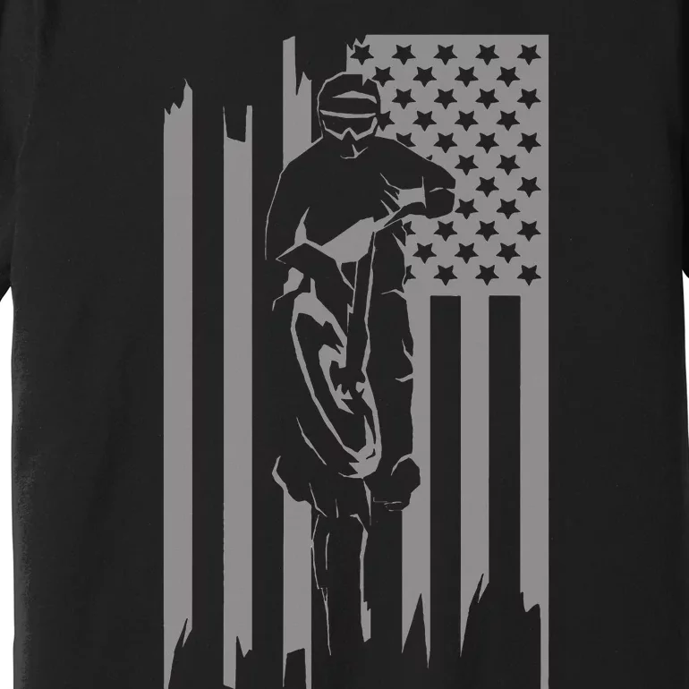 American Flag Motocross Apparel Motocross Dirt Bike Premium T-Shirt