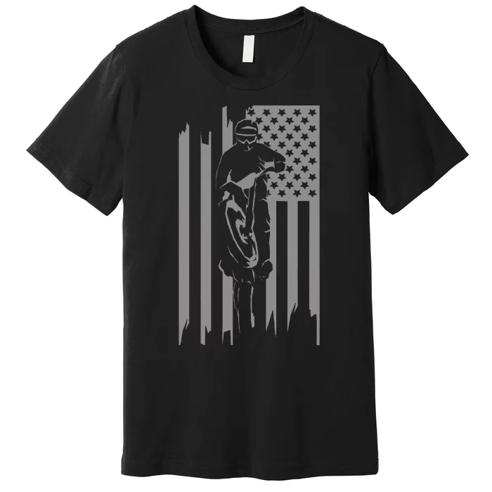 American Flag Motocross Apparel Motocross Dirt Bike Premium T-Shirt