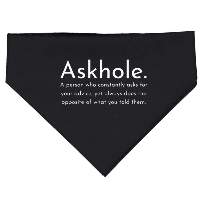 Askhole Funny Meaning Definition USA-Made Doggie Bandana