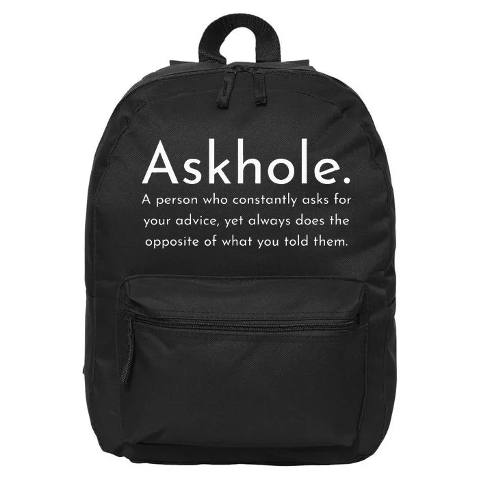 Askhole Funny Meaning Definition 16 in Basic Backpack