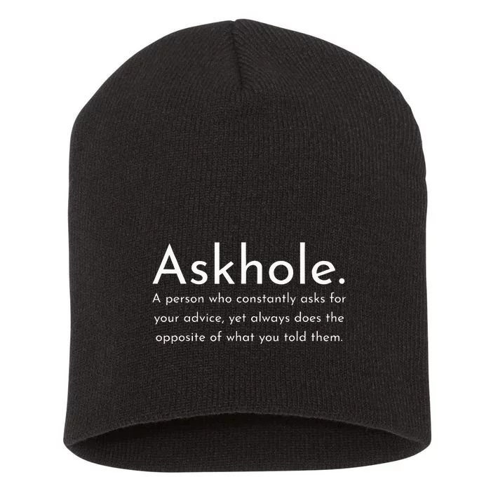 Askhole Funny Meaning Definition Short Acrylic Beanie