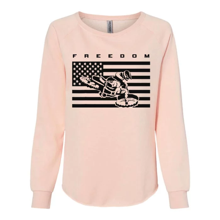 American Flag Motocross Apparel Motocross Dirt Bike Womens California Wash Sweatshirt