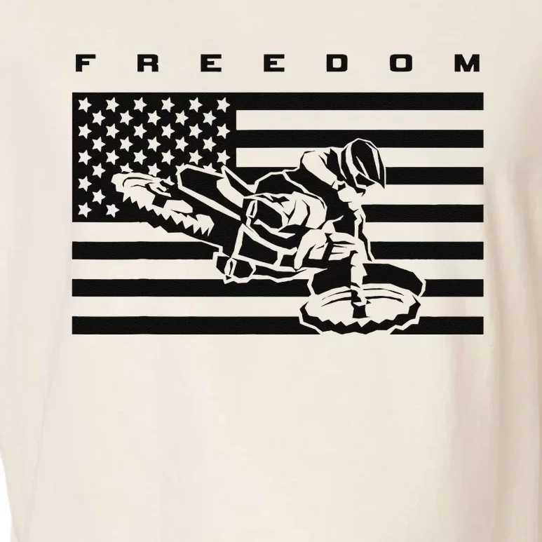 American Flag Motocross Apparel Motocross Dirt Bike Garment-Dyed Women's Muscle Tee