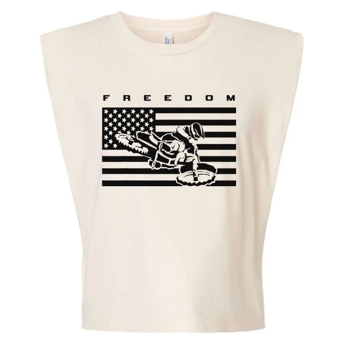 American Flag Motocross Apparel Motocross Dirt Bike Garment-Dyed Women's Muscle Tee