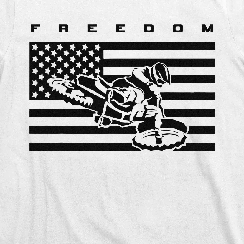 American Flag Motocross Apparel Motocross Dirt Bike T-Shirt