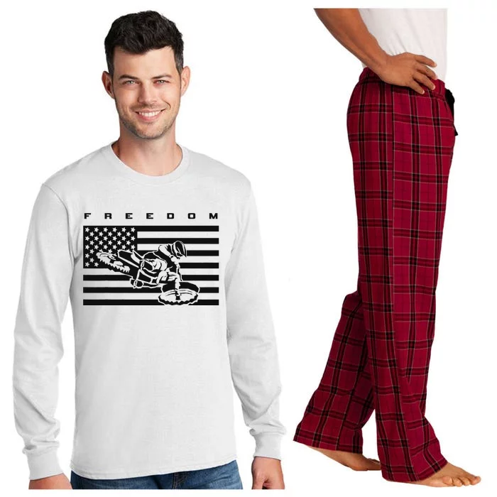 American Flag Motocross Apparel Motocross Dirt Bike Long Sleeve Pajama Set