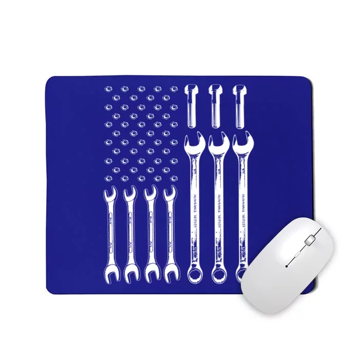 American Flag Mechanic Patriotic Wrench Repair Funny Gift Mousepad