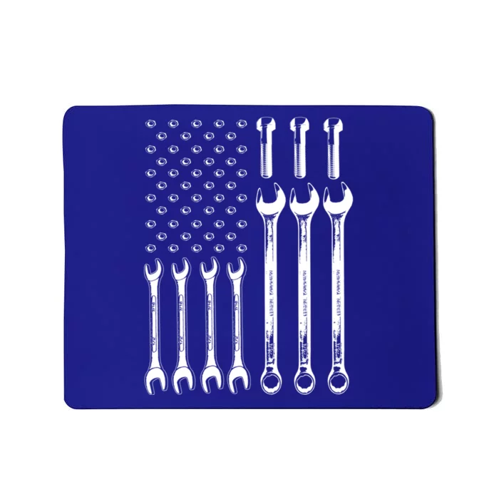 American Flag Mechanic Patriotic Wrench Repair Funny Gift Mousepad