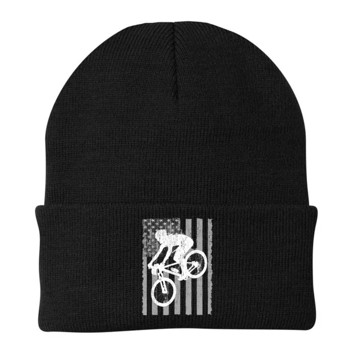 American Flag Mountain Bike Mountain Biking Knit Cap Winter Beanie